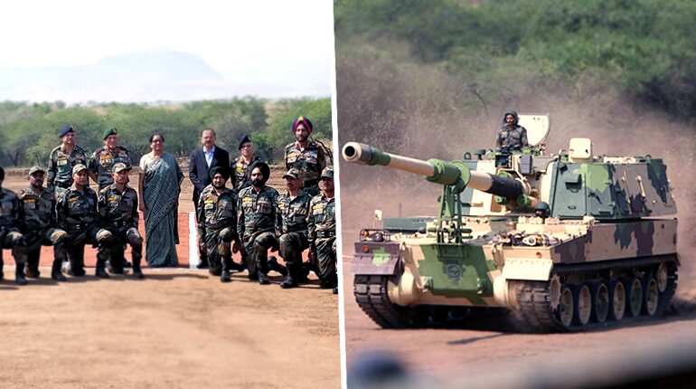 Defence minister Nirmala Sitharaman inducts three major artillery gun ...