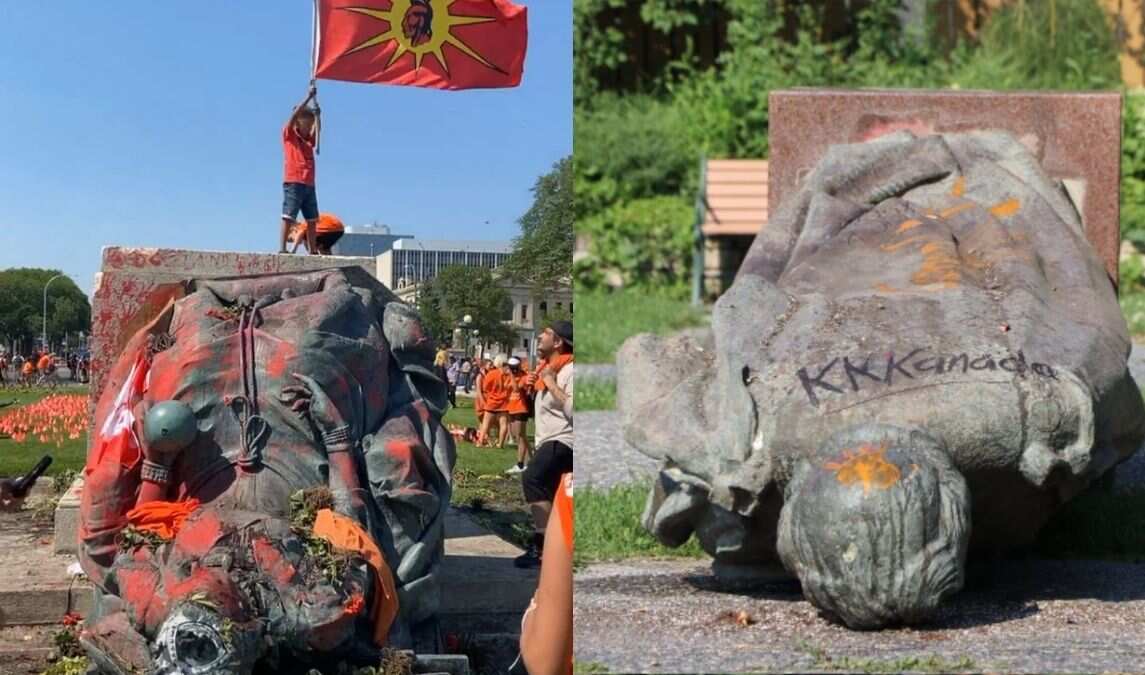 Statues of Queen Victoria, Queen Elizabeth toppled in Canada World News