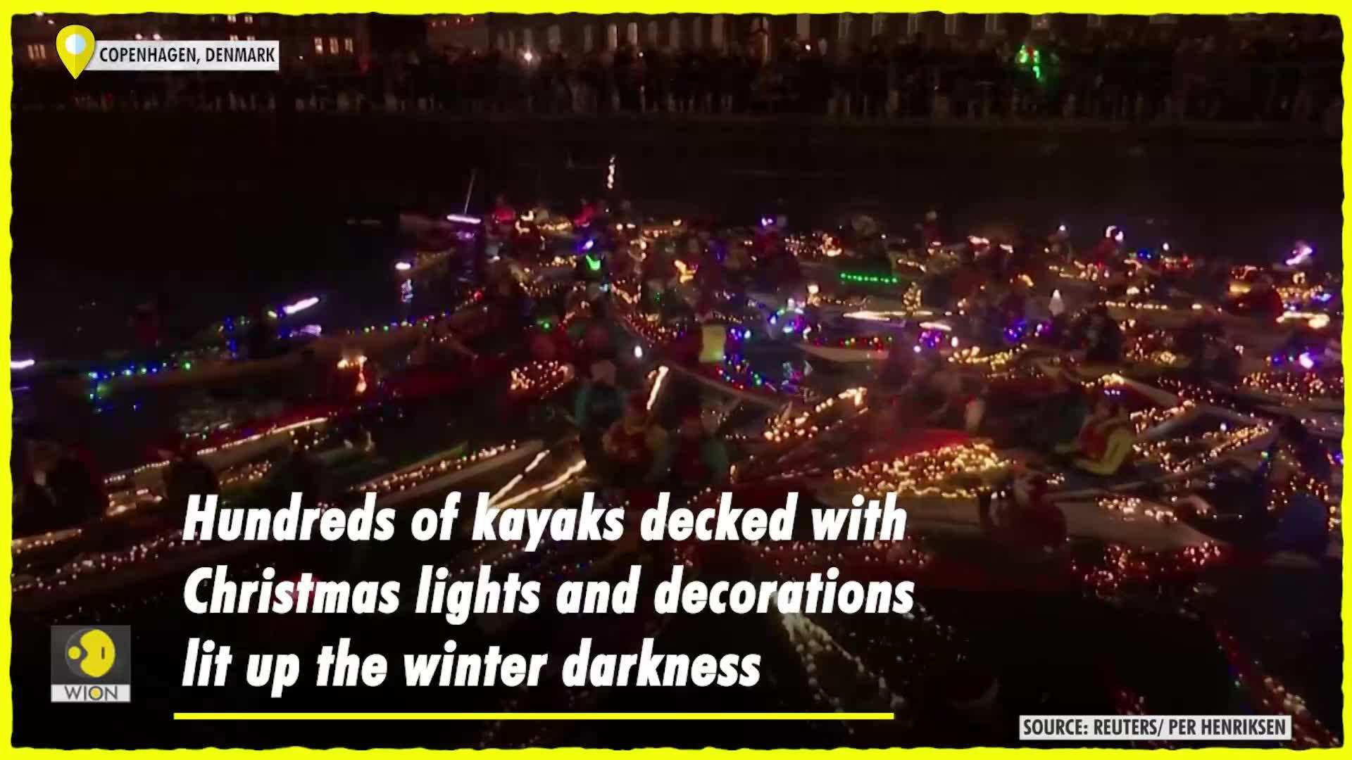 Decorated canoes light up Copenhagen canals for christmas Edge News