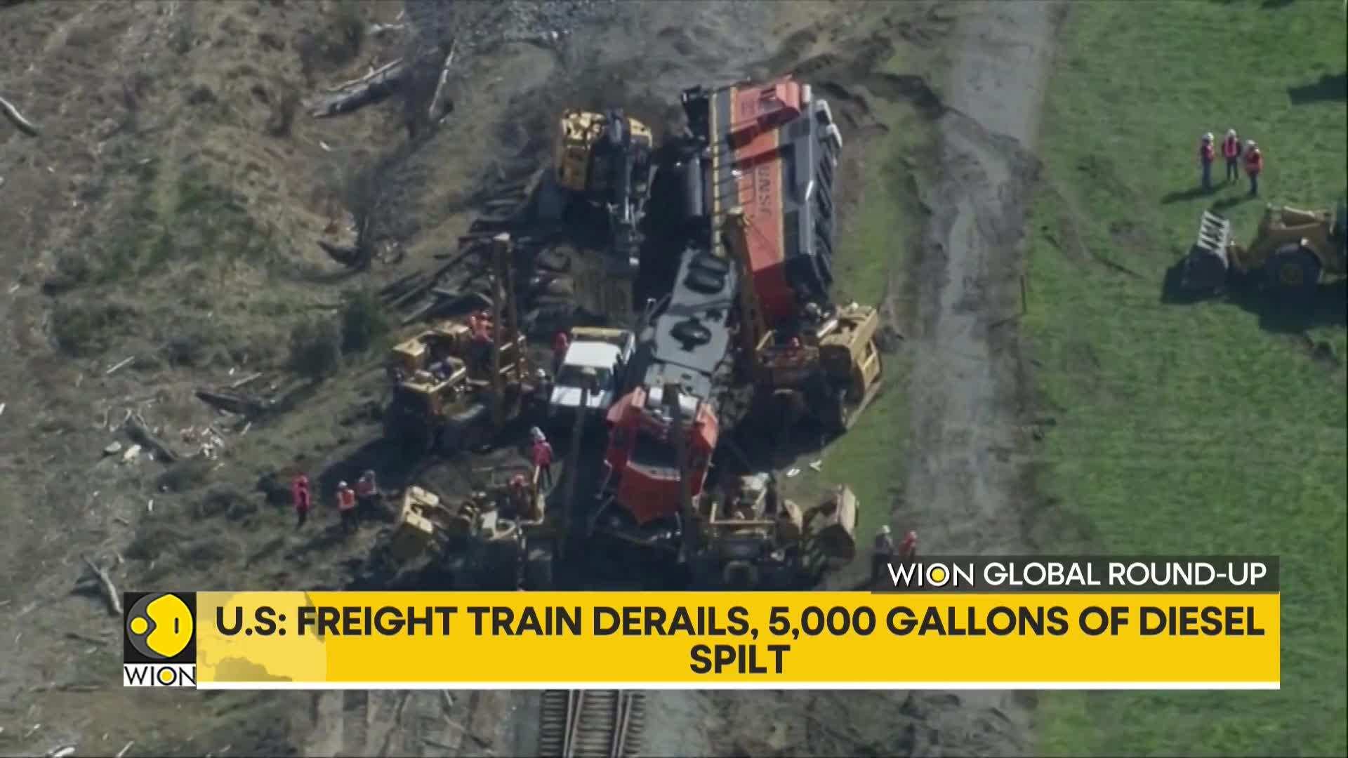 Landslide death toll rises to 6 in Peru; U.S. fright train derails