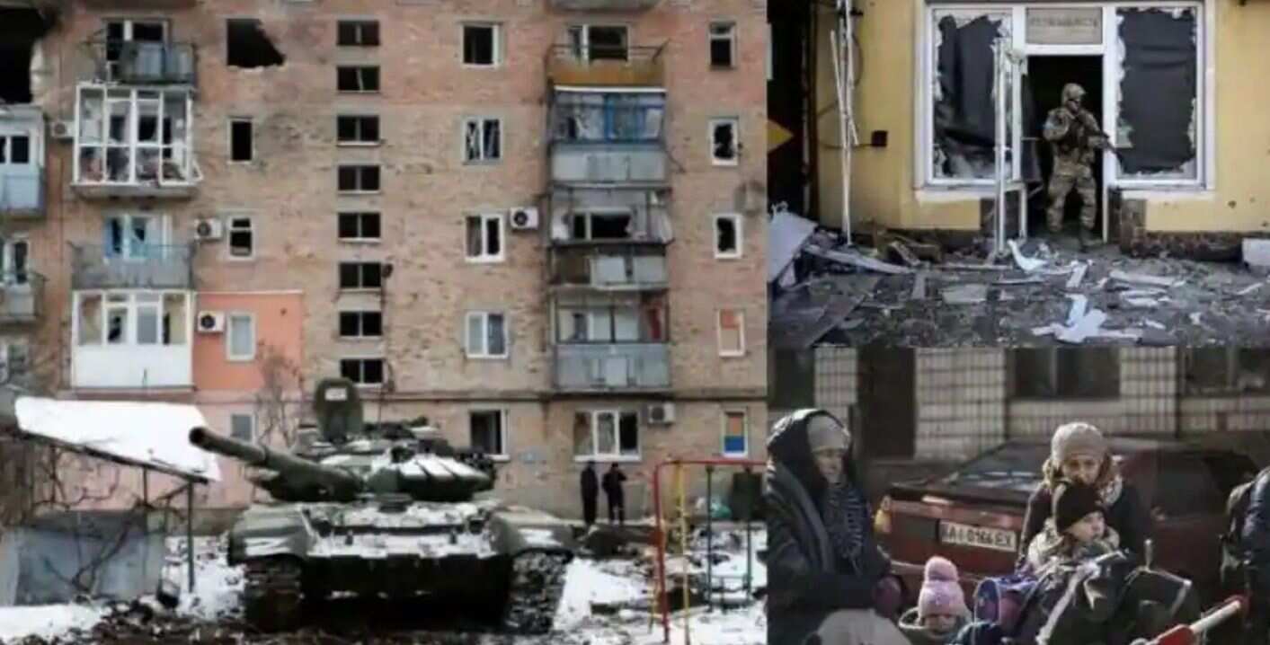 Ukrainian soldiers on guard in Irpin, north of Kyiv as Russian forces stepped up their attack on Ukraine's capital