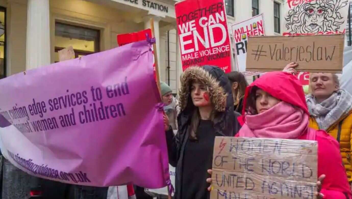 Hundreds of women gathered and marched through London, demanding an end to male violence, misogyny and racism.
