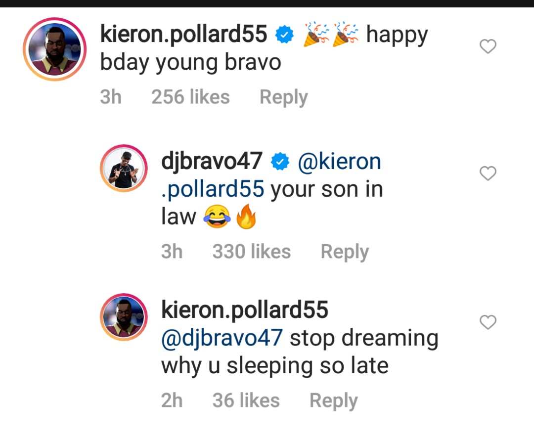 Dwayne Bravo and Kieron Pollard banter