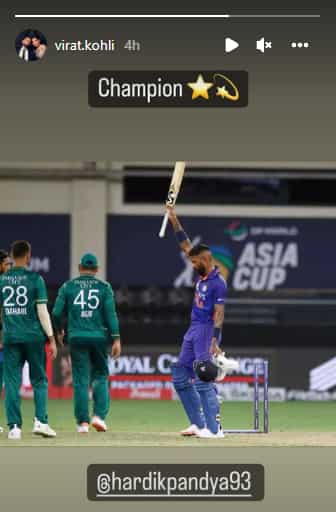 Virat Kohli story Pandya