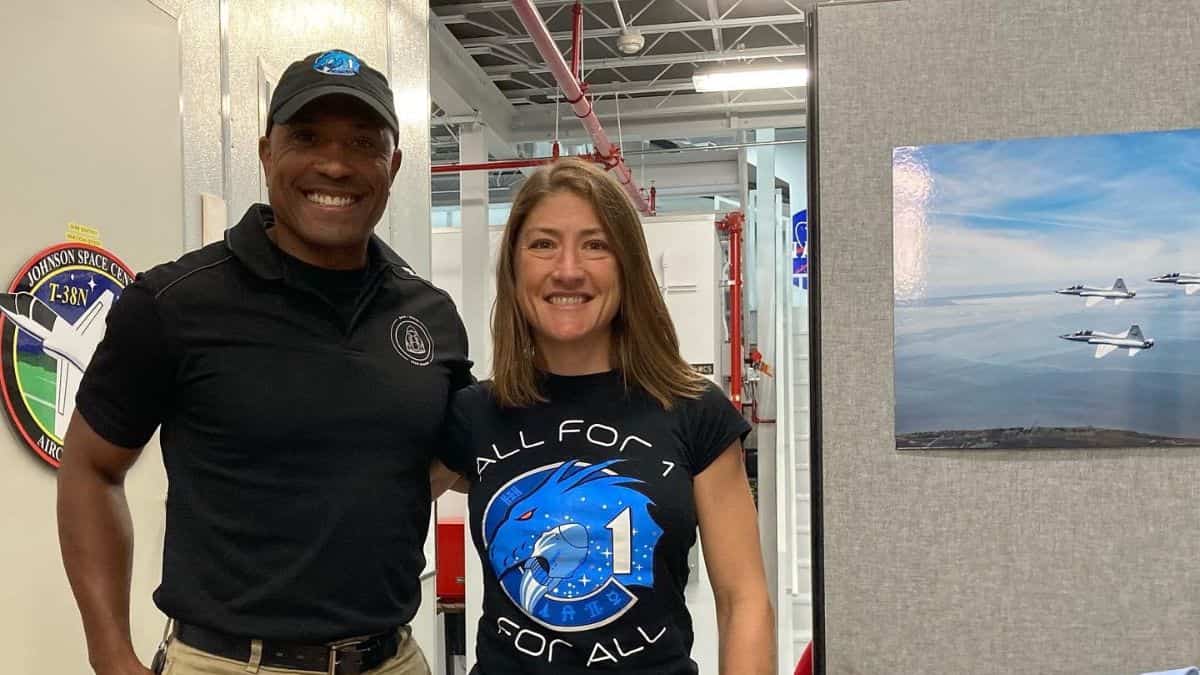 Christina Koch with Victor Glover, who will be the first man of colour on Moon