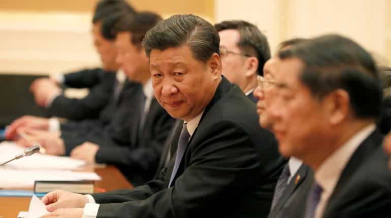Chinese President Xi Jinping attends the bilateral meeting with Aung San Suu Kyi at the Presidential Palace in Naypyitaw
