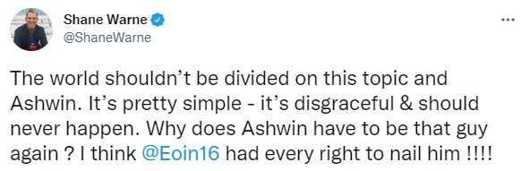 Shane Warne Tweet