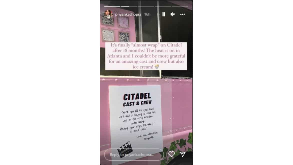 Priyanka Chopra Citadel shoot wrap