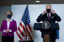 European Commission President Ursula von der Leyen with US President Joe Biden in Rome