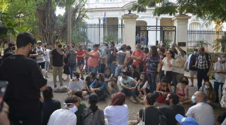 Cuban president says artist collective's protest was US plot