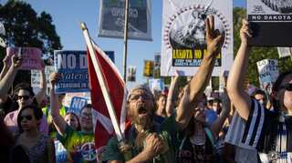 Dakota Access Pipeline protesters gather in New York