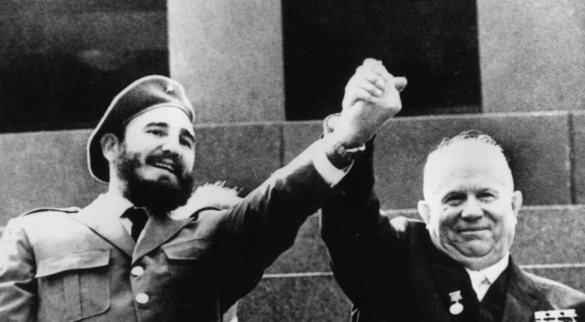 Communists unite with Fidel Castro forming an alliance with Soviet premier Nikita Khrushchev (1894 - 1971) in Moscow.