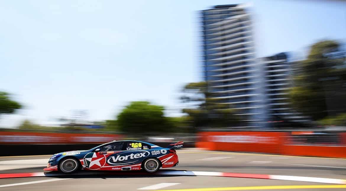 Craig Lowndes drives the TeamVortex Holden Commodore VF during qualifying for the Sydney