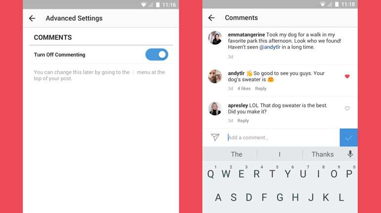 Instagram now gives users more control over comments