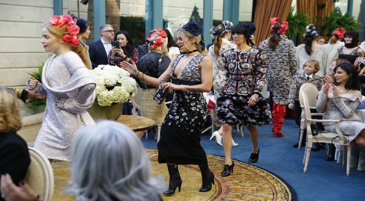 Models present creations for Chanel during the 13th Metiers d'Art fashion show  at the Ritz in Paris.