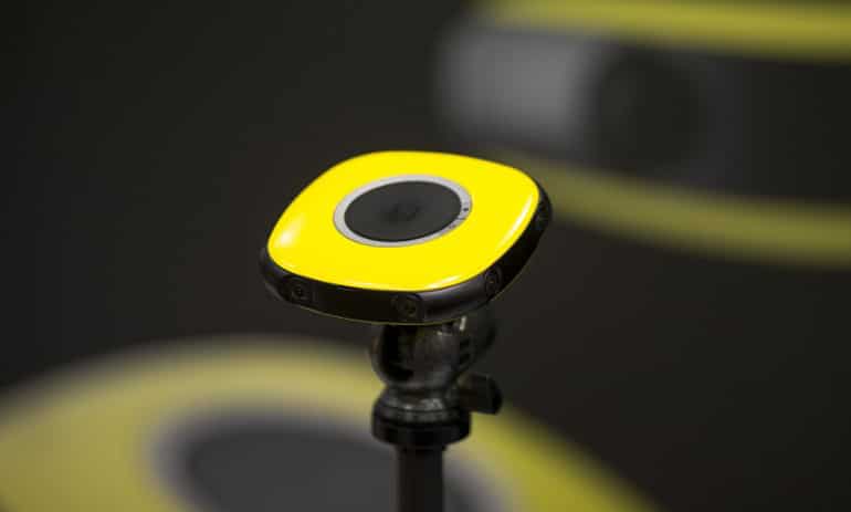 A Vuze 3D 360-degree VR camera is shown during the 2017 Consumer Electronics Show (CES) in Las Vegas.