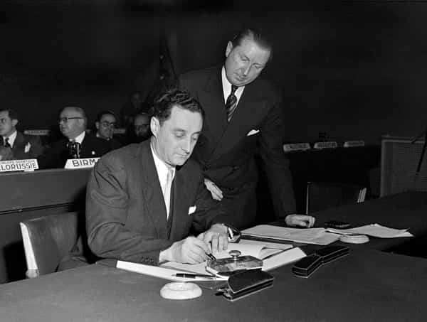 The text of the Convention on the Prevention and Punishment of the Crime of Genocide was adopted by the United Nations General Assembly on December 9.