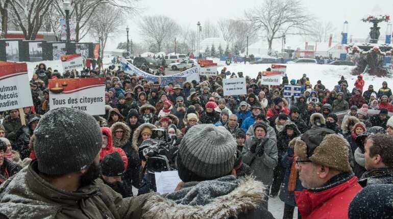 Hundreds march in Quebec City in tribute to mosque shooting victims