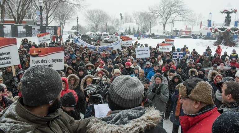 Hundreds march in Quebec City in tribute to mosque shooting victims