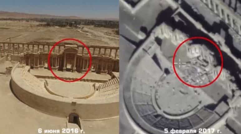 Russia releases drone footage showing destruction in Syria's Palmyra Russia releases drone footage showing destruction in Syria's Palmyra
