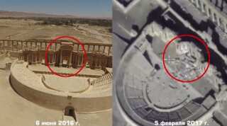 Russia releases drone footage showing destruction in Syria's Palmyra