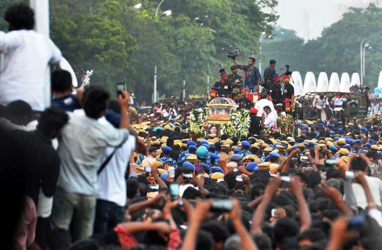 Indian gather at MGR Memorial to get a final glimpse of Jayalalithaa, who enjoyed a god-like status in Tamil Nadu