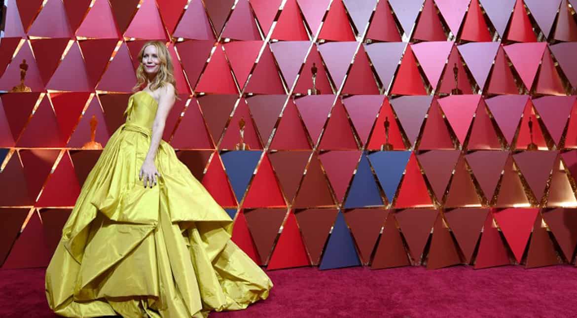 Leslie Mann seemed to be in character with her 'Beauty and The Beast' role in a yellow Zac Posen gown.