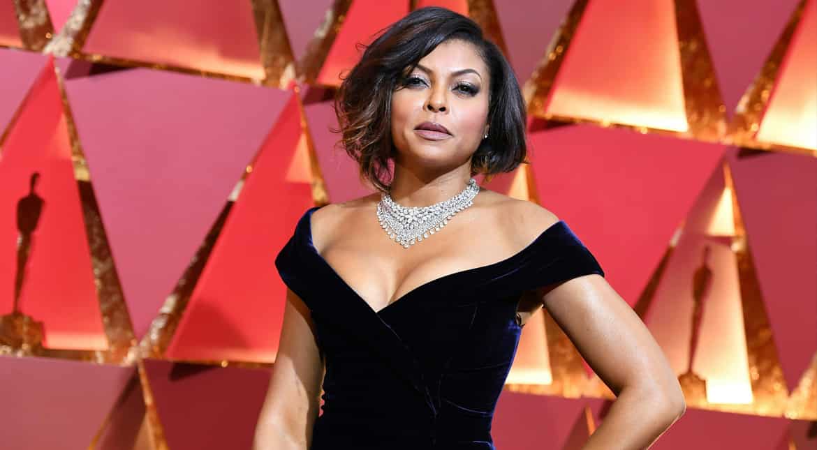 'Hidden Figures' star Taraji Henson was fabulous in an off-the-shoulder Alberta Ferretti gown accessorised with a diamond necklace.