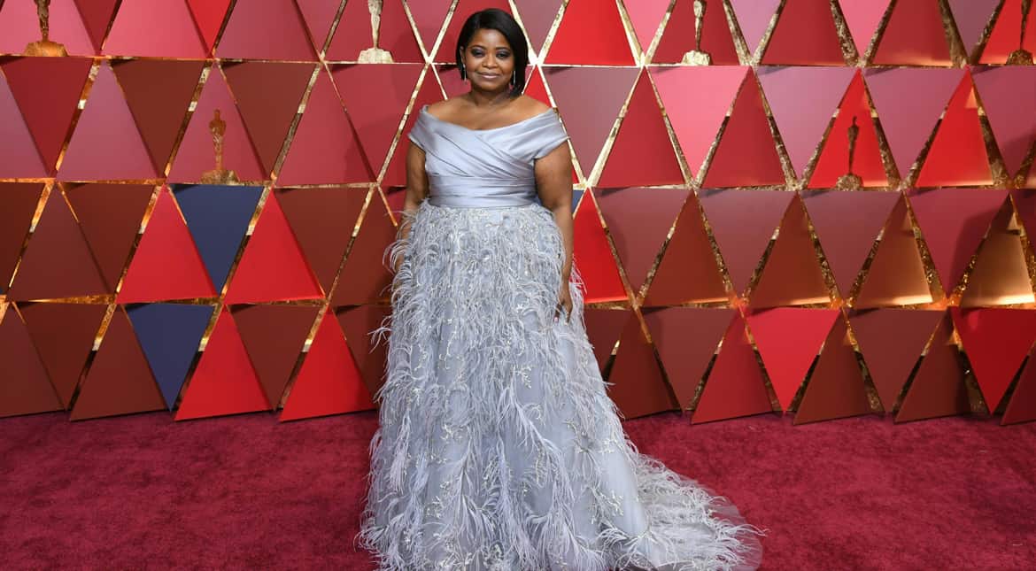 Octavia Spencer, who was nominated for her role in 'Hidden Figures', opted for lilac Marchesa.