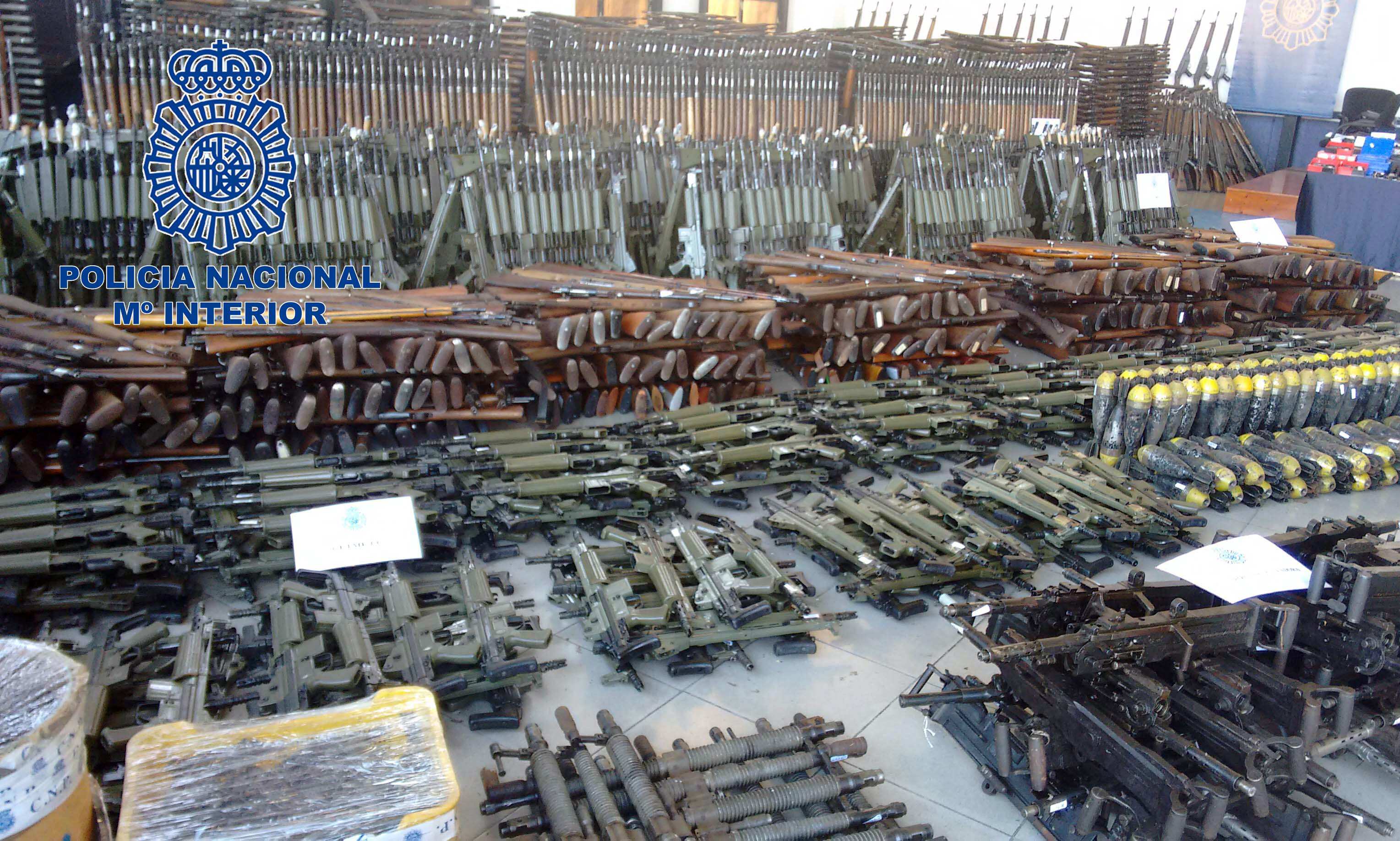 Spanish police's January raid recovered about 10,000 firearms, 400 grenades