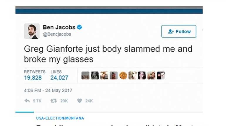 US Republican candidate allegedly 'body slammed' journalist from The Guardian