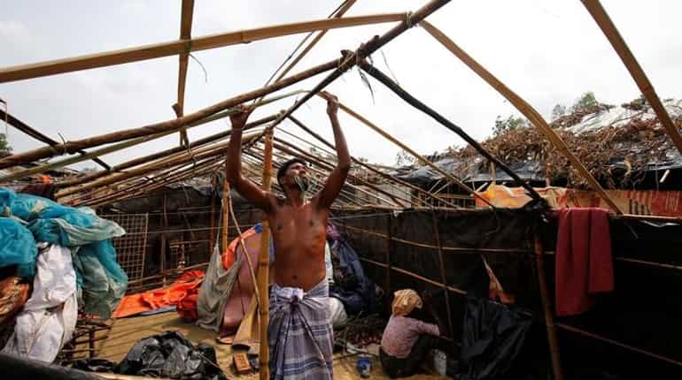 For Rohingya refugees, makeshift homes no match for Cyclone Mora