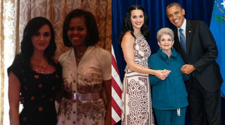 Katy Perry with Barack Obama and Michelle Obama