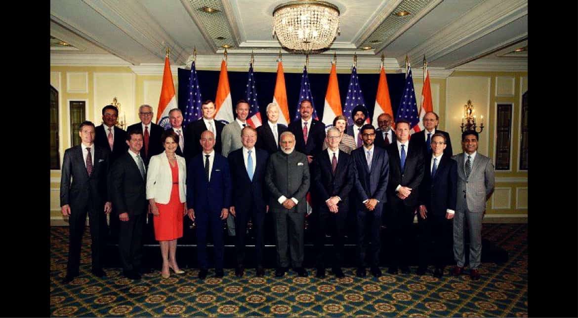 Prime Minister Narendra Modi with CEOs of leading American firms