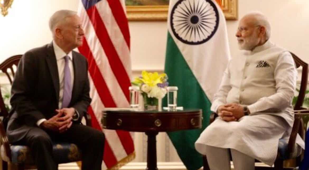 PM Modi with US secretary for defense James Mattis