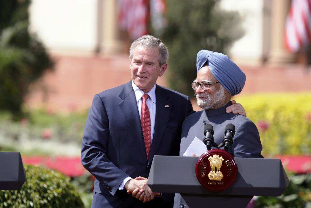 PM Manmohan Singh meets President Bush