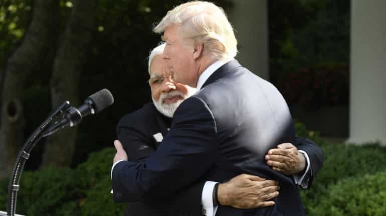 Modi and Trump embrace