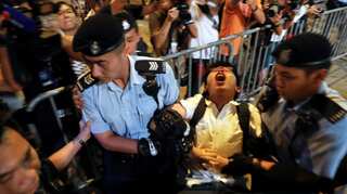 Celebration and protest as China president visits Hong Kong