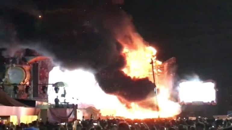 Barcelona: 22,000 evacuated from Tomorrowland music festival after stage catches fire