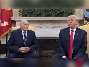 Trump swears in new chief of staff, says no White House 'chaos'