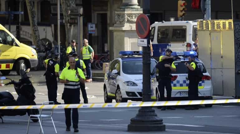Van mows down crowd in Barcelona, 13 killed