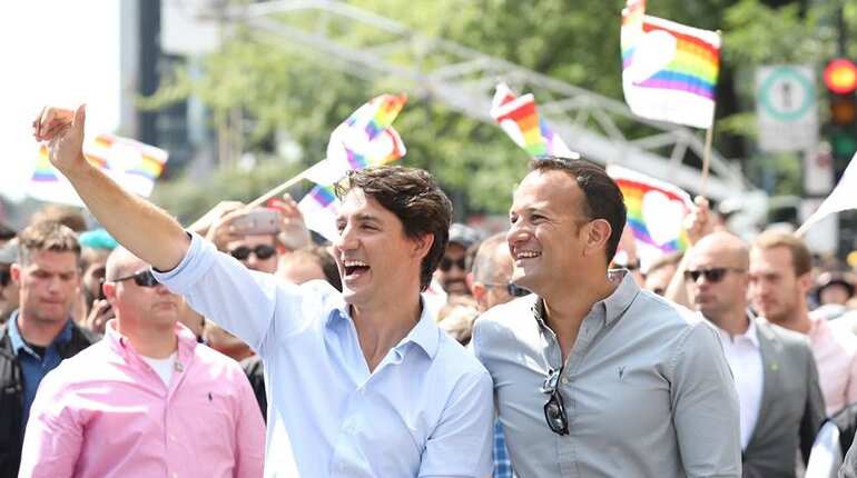 Watch: Canada PM Trudeau, Irish counterpart Varadkar at Montreal Pride Parade