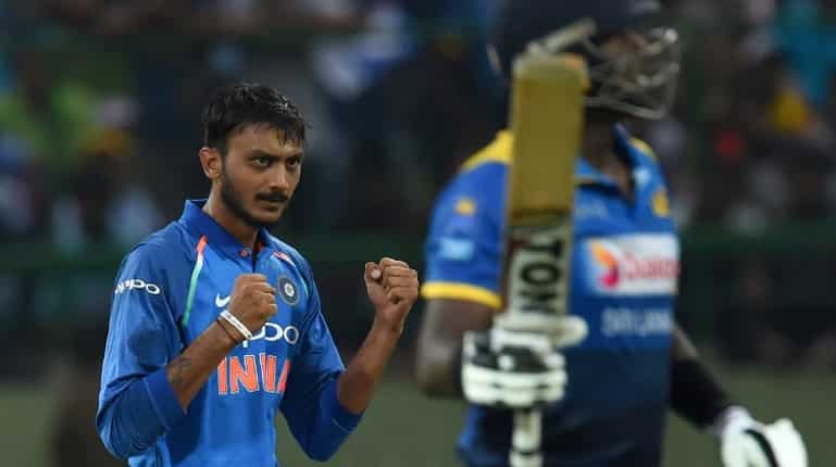 India v Sri Lanka ODI: Axar celebrates