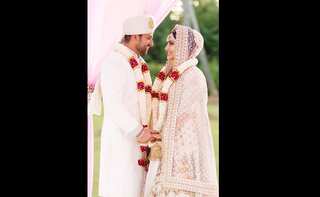 Indian actor Aftab Shivdasani and wife Nin Dusanj renew their wedding vows in Sri Lanka