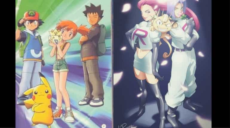 Misty-Brock-Ash Vs Team Rocket