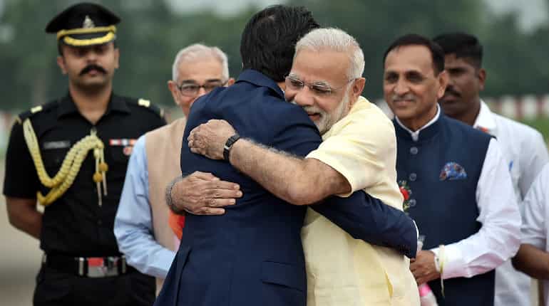 Modi , Abe and hugs