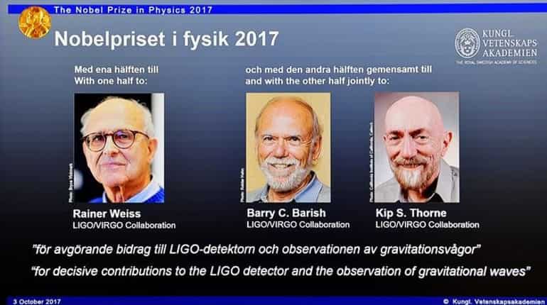 US trio wins physics Nobel for detection of waves from black hole collisions