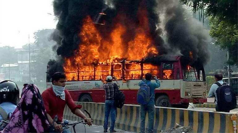 BSP leader shot dead outside Allahabad University hostel, supporters torch bus