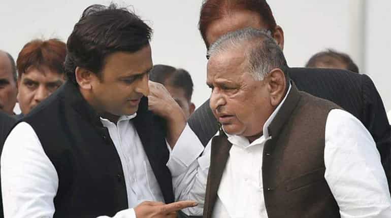 Akhilesh, Mulayam seen together in public after long gap