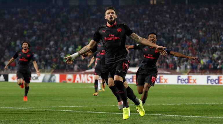 Everton lose to Lyon, Giroud's acrobatic goal lifts Arsenal